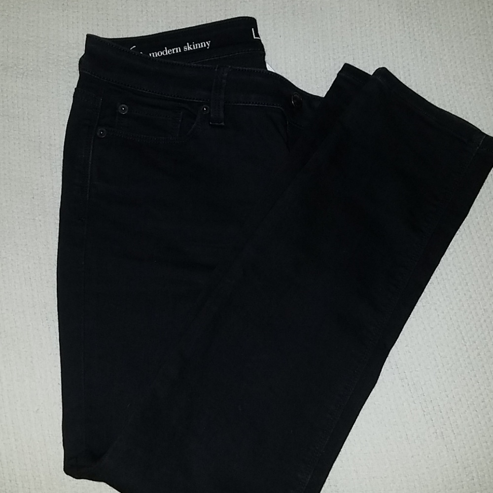 Ann Taylor loft Black modern skinny jeans 6P 28p